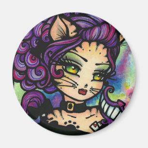 Cheshire Cat Alice i Wonderland Art Hannah Lynn Magnet