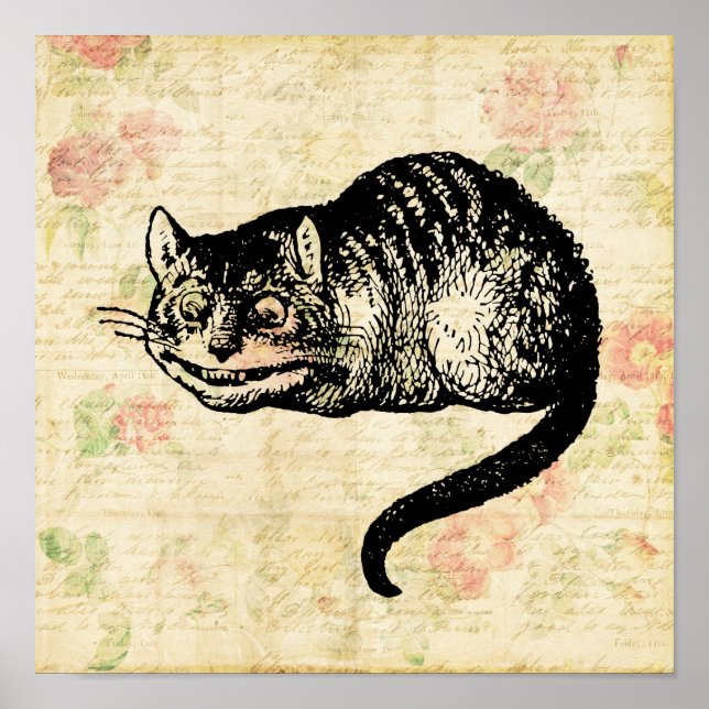 Cheshire Cat Alice i Wonderland Art Illustration Poster (Framsidan)
