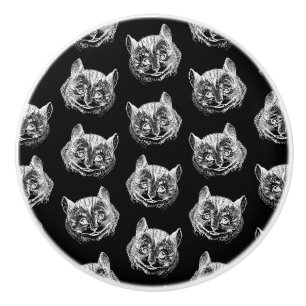 Cheshire Cat Alice i Wonderland Vintage Art Knopp