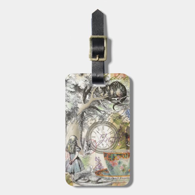 Cheshire Cat Alice Wonderland Classic Bagagebricka (Vertikal Framsida)