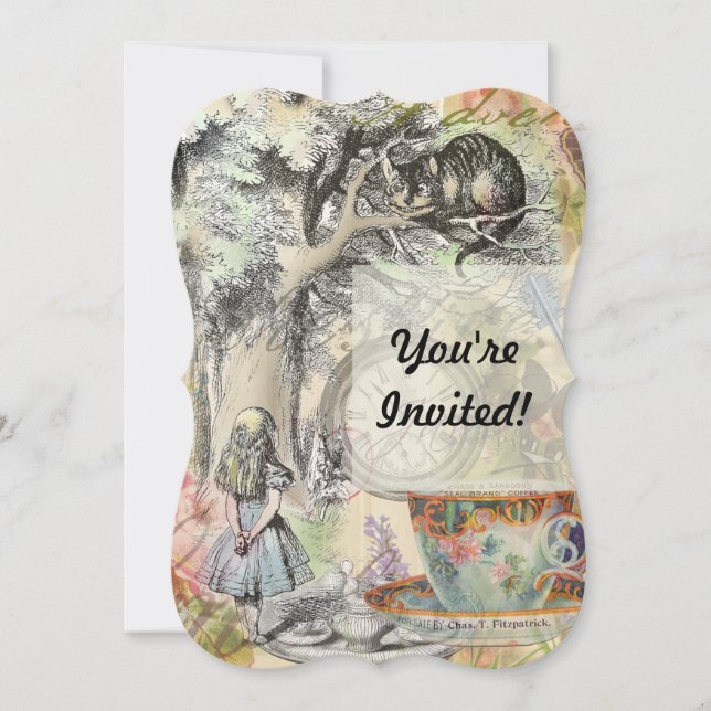 Cheshire Cat Alice Wonderland Classic Inbjudningar (Framsida)