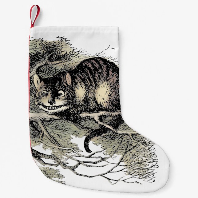 Cheshire Cat Alice Wonderland Classic Liten Julstrumpa (Framsidan)