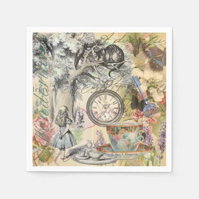 Cheshire Cat Alice Wonderland Classic Pappersservett (Framsidan)