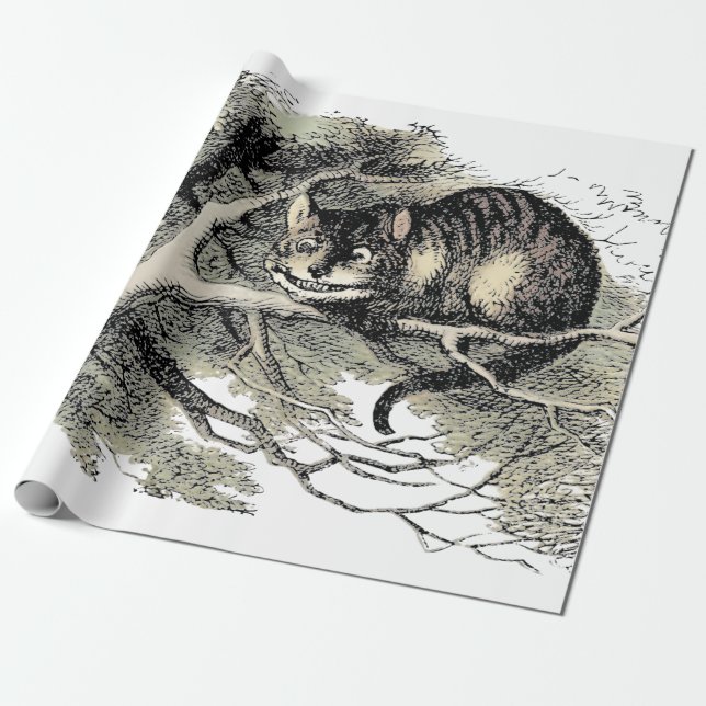 Cheshire Cat Alice Wonderland Classic Presentpapper (Utrullad)