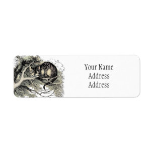 Cheshire Cat Alice Wonderland Classic Returadress Etikett