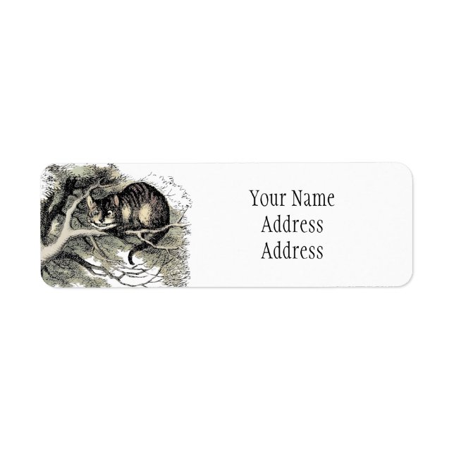Cheshire Cat Alice Wonderland Classic Returadress Etikett (Framsidan)