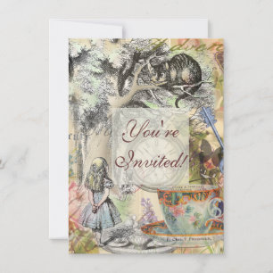 Cheshire Cat Alice Wonderland Klassiker Inbjudningar
