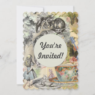Cheshire Cat Alice Wonderland Klassiker Inbjudningar