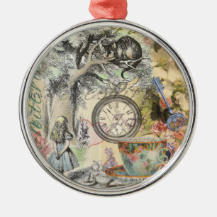 Cheshire Cat Alice Wonderland Klassiker Julgransprydnad Metall