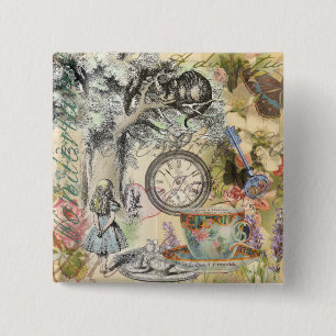 Cheshire Cat Alice Wonderland Klassiker Knapp