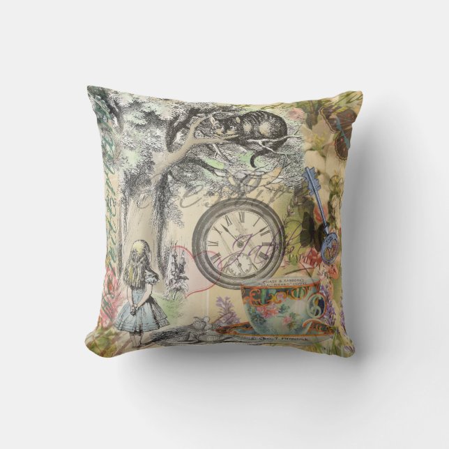 Cheshire Cat Alice Wonderland Klassiker Kudde (Framsida)
