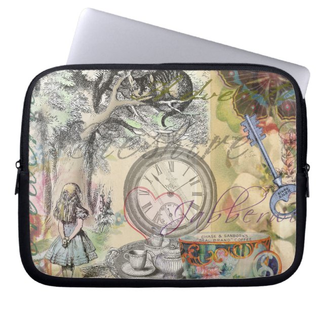 Cheshire Cat Alice Wonderland Klassiker Laptop Sleeve (Framsidan)