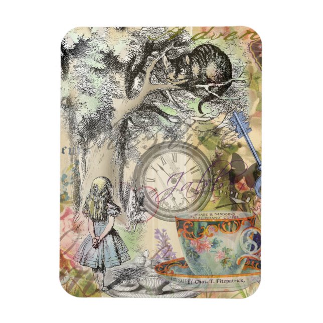 Cheshire Cat Alice Wonderland Klassiker Magnet (Vertikal)