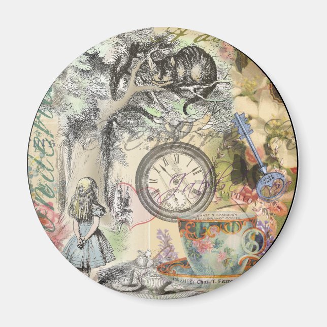 Cheshire Cat Alice Wonderland Klassiker Magnet (Framsidan)