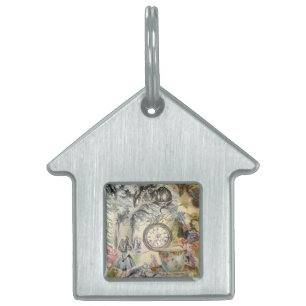 Cheshire Cat Alice Wonderland Klassiker Namnbricka Husdjur