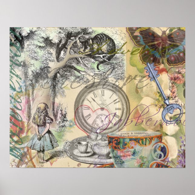 Cheshire Cat Alice Wonderland Klassiker Poster (Framsidan)