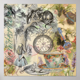 Cheshire Cat Alice Wonderland Klassiker Poster
