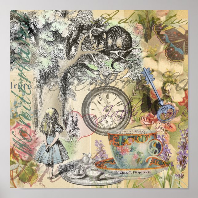 Cheshire Cat Alice Wonderland Klassiker Poster (Framsidan)
