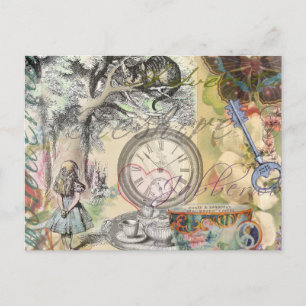 Cheshire Cat Alice Wonderland Klassiker Vykort