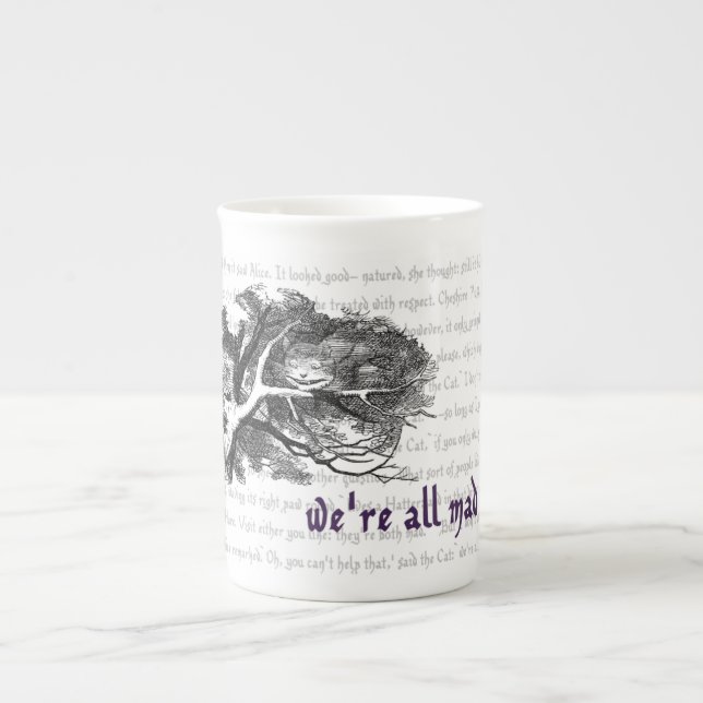 Cheshire Cat Bone China Mugg Benporslin Mugg (Framsidan)