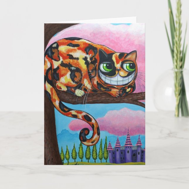 Cheshire Cat Card Kort (Framsida)