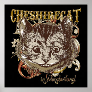 Cheshire Cat Carnivale Stil (Guld version) Poster