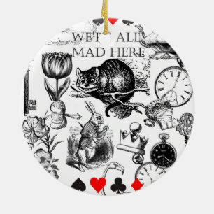 cheshire cat Classialice in wonderland art Julgransprydnad Keramik