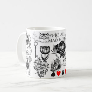 cheshire cat Classialice in wonderland art Kaffemugg