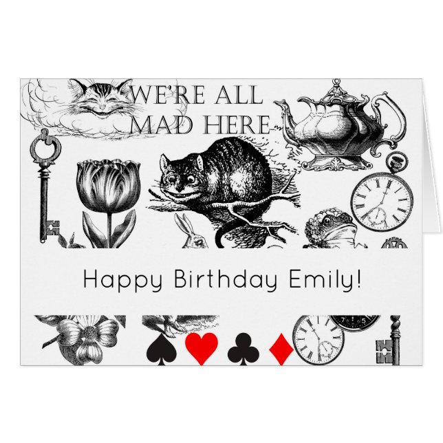 Cheshire Cat Classice alice in wonderland mad Hälsningskort (Framsidan Horizontal)