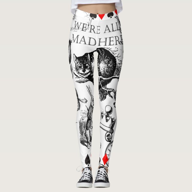 Cheshire Cat Classice alice in wonderland mad Leggings (Framsida)