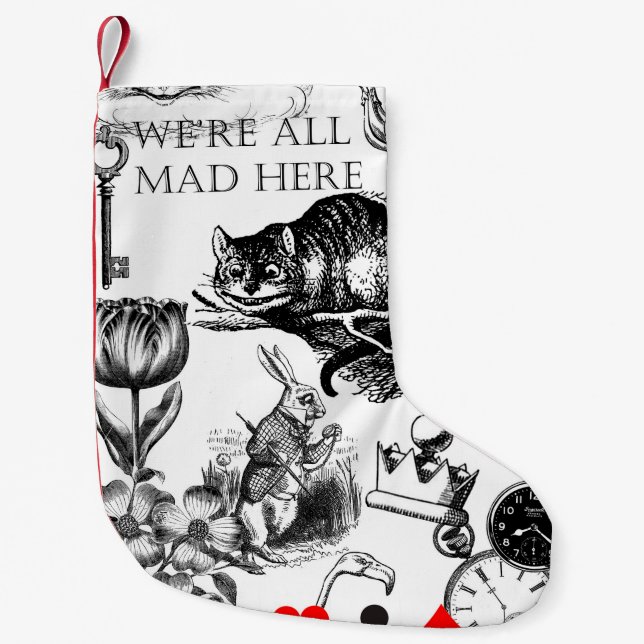 Cheshire Cat Classice alice in wonderland mad Liten Julstrumpa (Framsidan)