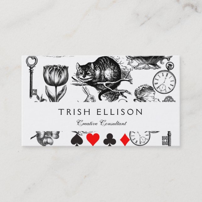 Cheshire Cat Classice alice in wonderland mad Visitkort (Framsida)