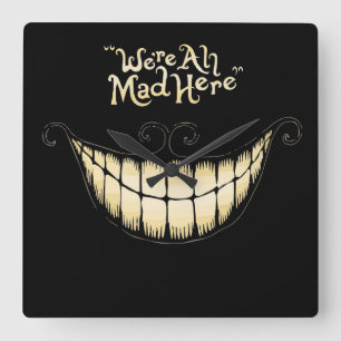 Cheshire Cat Clock Fyrkantig Klocka