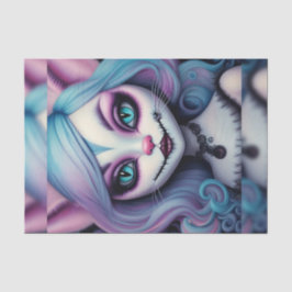 Cheshire Cat Girl Wonderland Decoupage Papper