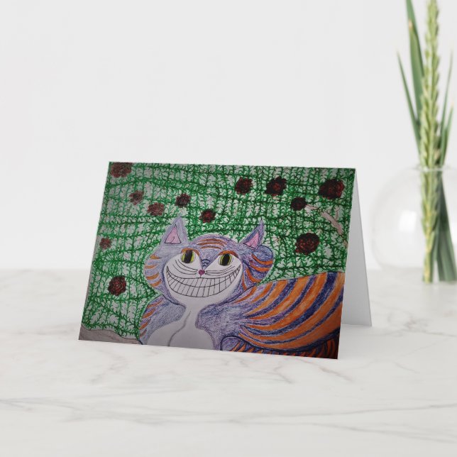 "Cheshire Cat" gratulationskort Kort (Framsida)