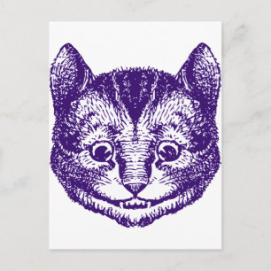 Cheshire Cat Inked Lila Vykort