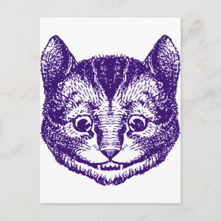 Cheshire Cat Inked Lila Vykort
