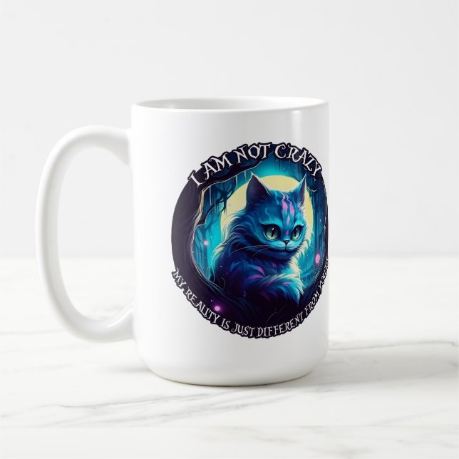 Cheshire Cat jag är inte galen Kaffemugg (Vänster)
