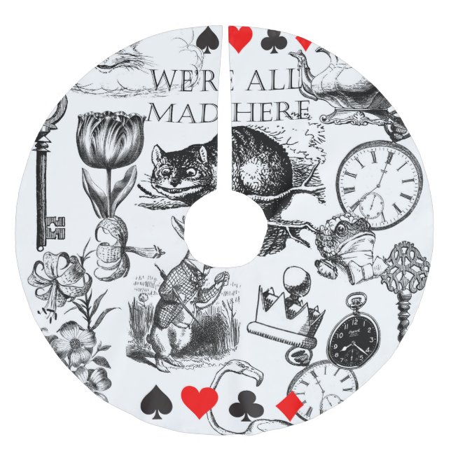Cheshire Cat klassisk alice i underlandet galen Julgransmatta Borstad Polyester (Framsidan)