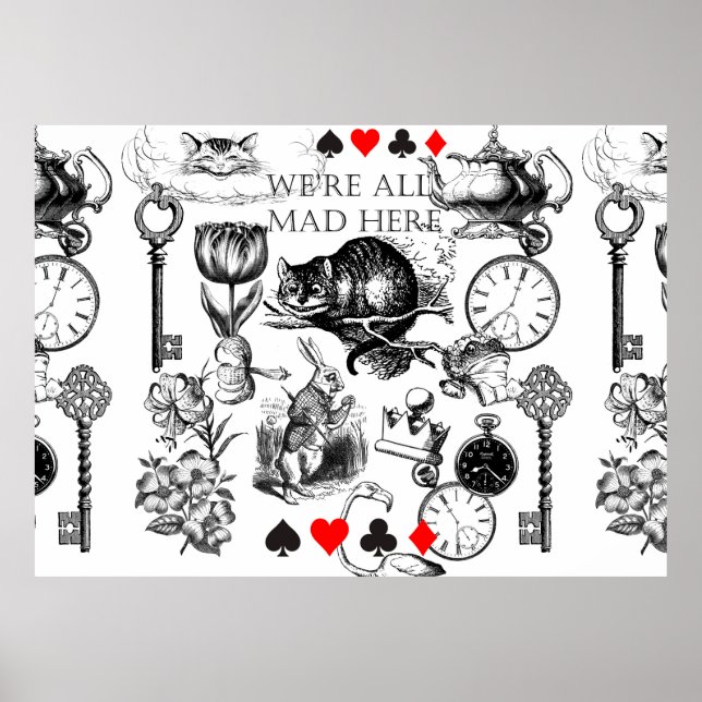 Cheshire Cat klassisk alice i underlandet galen Poster (Framsidan)