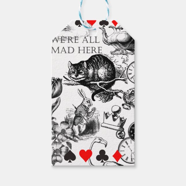 Cheshire Cat klassisk alice i underlandet galen Presentetikett (Framsidan)