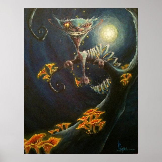 Cheshire Cat Måne Poster (Framsidan)
