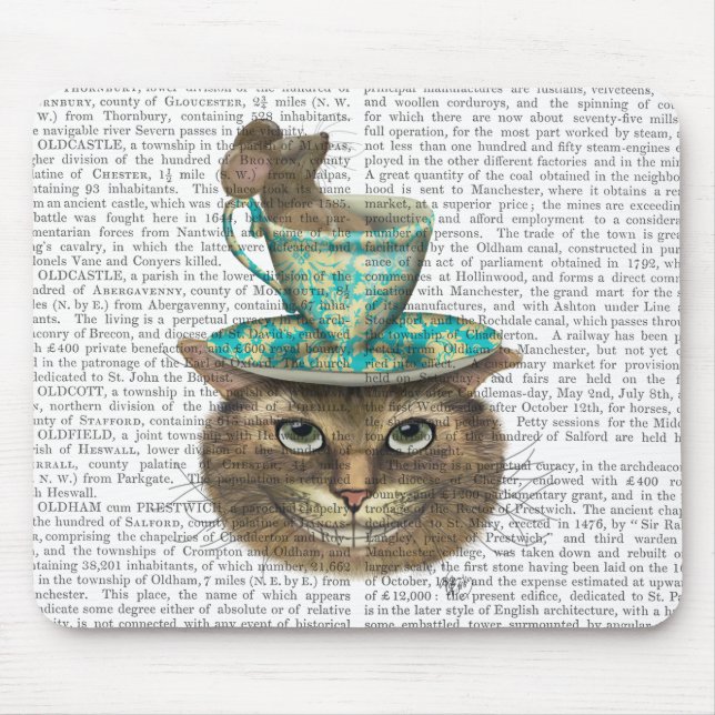 Cheshire Cat med Kopp på Head Musmatta (Framsidan)