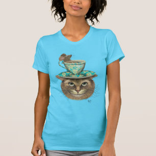 Cheshire Cat med Kopp på Head Tee Shirt