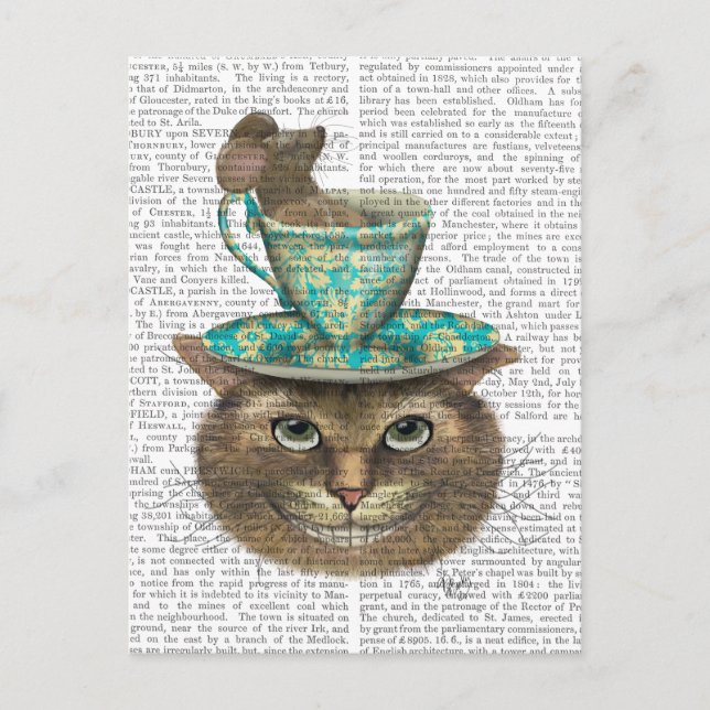Cheshire Cat med Kopp på Head Vykort (Framsida)