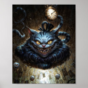 Cheshire Cat Mörk Fantasy Poster