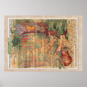 Cheshire cat och Alice Poster