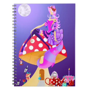 Cheshire Cat on Mushroom wonderland Anteckningsbok
