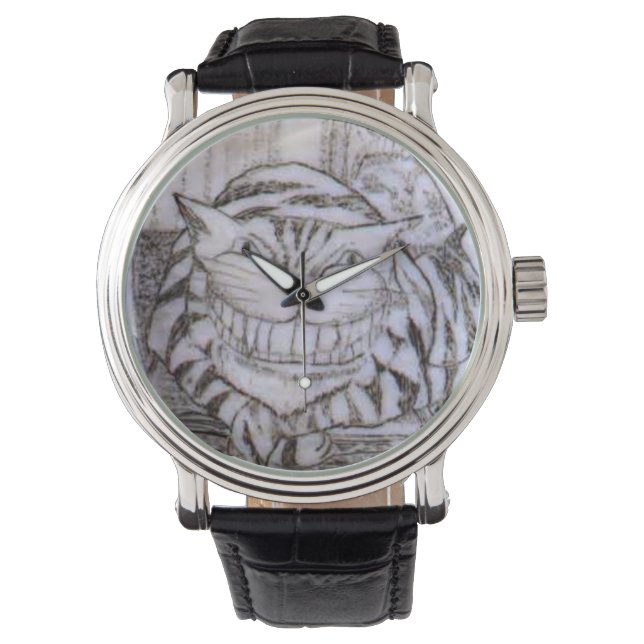 Cheshire Cat Scrimshaw Classic Watch Armbandsur (Framsida)