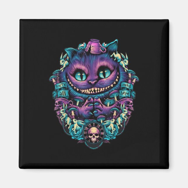 Cheshire Cat Shirt Alice in Wonderland Graphic Magnet (Framsidan)